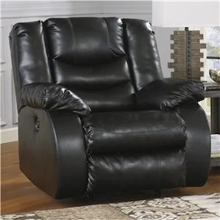 Contemporary Power Rocker Recliner with Pillow Arms